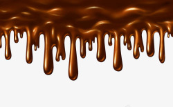 手绘黄棕色流淌巧克力浆素材