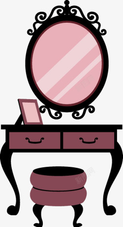 粉色化妆镜粉色梳妆镜高清图片
