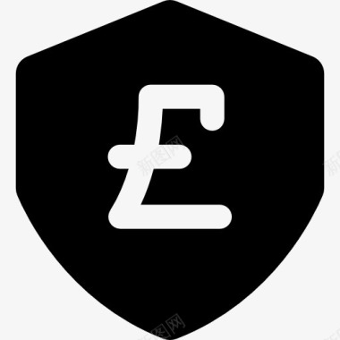 英镑的钱保护盾标志图标图标