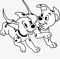 可爱斑点狗可爱小狗小狗玩耍的小狗图标高清图片