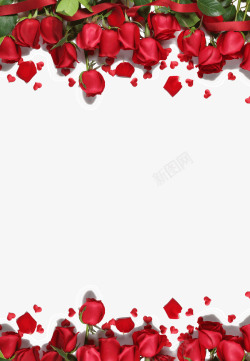 淘宝红色玫瑰花边框高清图片