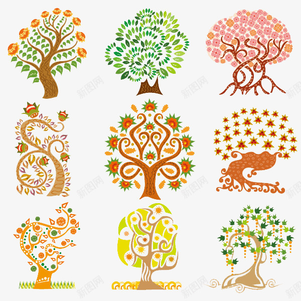 创意图形树png免抠素材_新图网 https://ixintu.com 七彩 创意 创意图形树图片素材免费下载 图形 图片 大树 装饰图案