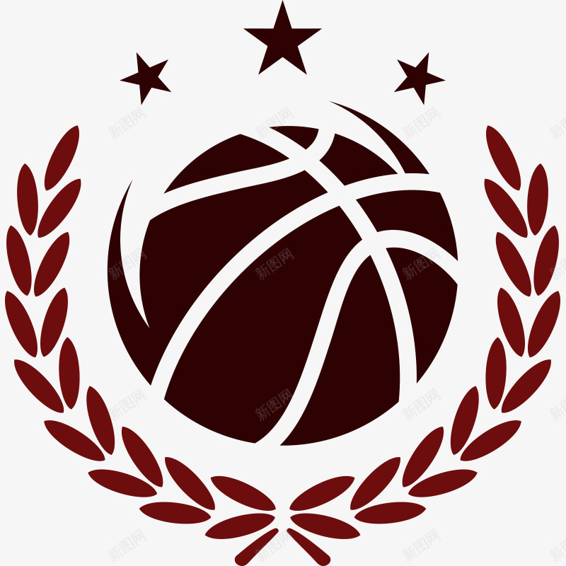 运动篮球标志png免抠素材_新图网 https://ixintu.com 五角星 体育元素 标志 篮球标志 运动