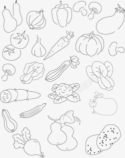 人物线稿插图手绘蔬菜高清图片