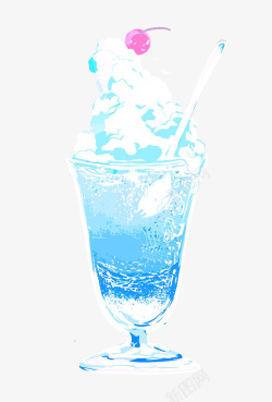 蓝色冷饮矢量图素材