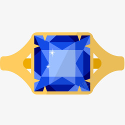 蓝色钻石戒指插画矢量图素材