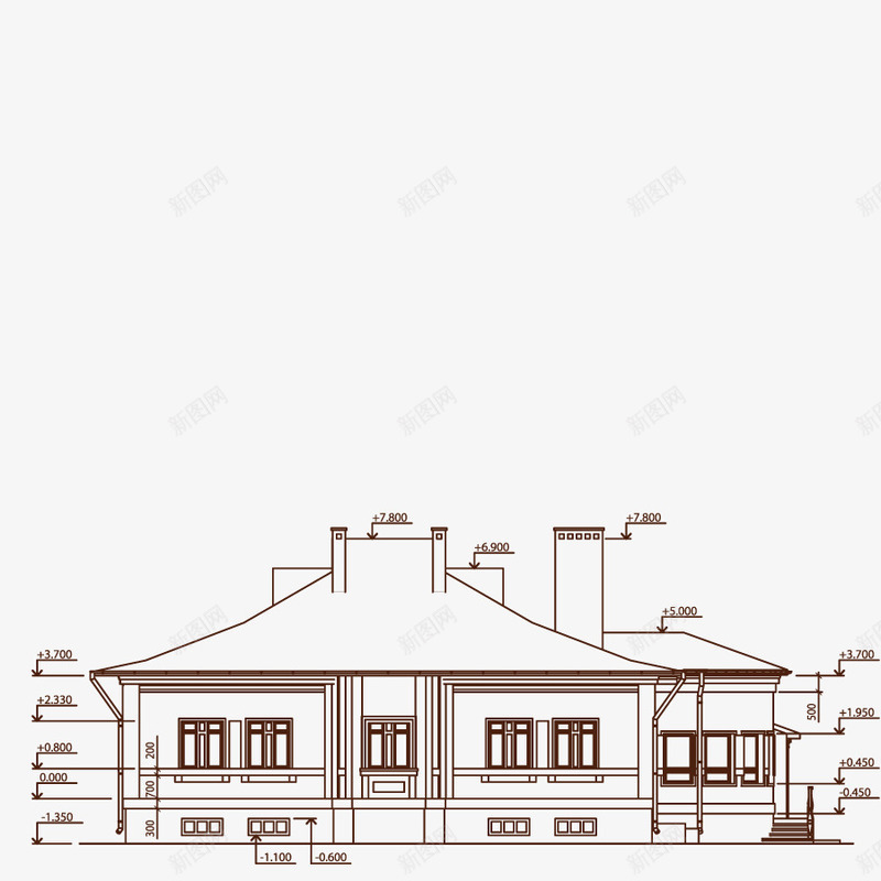 房屋布局图png免抠素材_新图网 https://ixintu.com 建筑 形状 房地产 绘画图 设计图纸