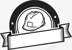 五一手绘劳动工具安全帽标贴矢量图素材
