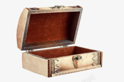 收纳箱子棕色打开盖子的木盒古代器物实物高清图片