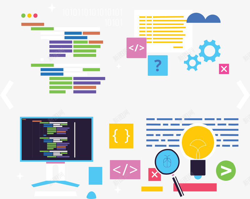 计算机电脑编程工作矢量图ai免抠素材_新图网 https://ixintu.com 写代码 电脑编程 矢量png 编程 计算机 计算机编程 矢量图