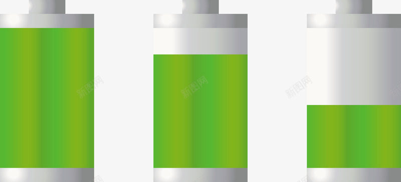 扁平化电池图图标png_新图网 https://ixintu.com 低电量 卡通 正极 正负极 水晶电池 电池图标 电量 绿色 负极 透明 透明电池