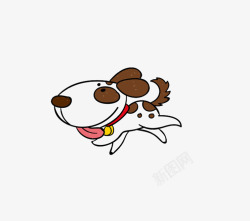 跑起来卡通可爱棕色斑点狗高清图片
