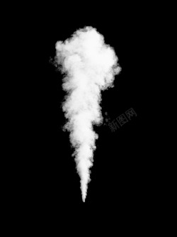 雾气喷射的单个烟雾气柱白色热气高清图片