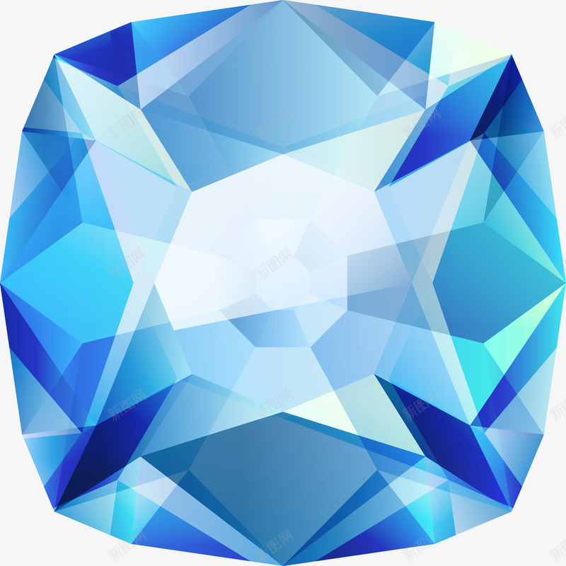 菱形宝石钻石图png免抠素材_新图网 https://ixintu.com 异形 水晶 立体菱形块 菱形块 蓝色宝石 钻石
