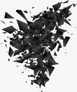 桥黑色抽象立体几何碎片高清图片