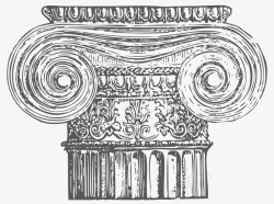 古代罗马柱涡卷卡通风格罗马柱矢量图高清图片