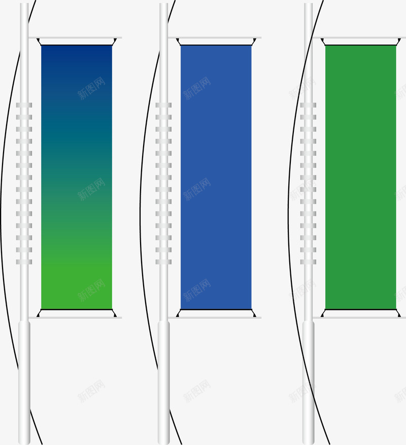 简单吊旗矢量图ai免抠素材_新图网 https://ixintu.com 会干 灰色 绿色 蓝色 矢量图