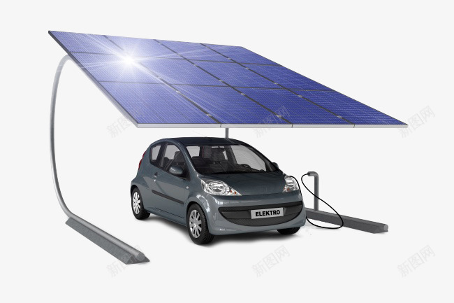 环保新能源汽车png免抠素材_新图网 https://ixintu.com 太阳能 太阳能电池板 新能源汽车 汽车 环保素材