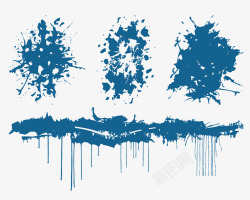 自由随性藏青色艺术喷涂装饰图案高清图片