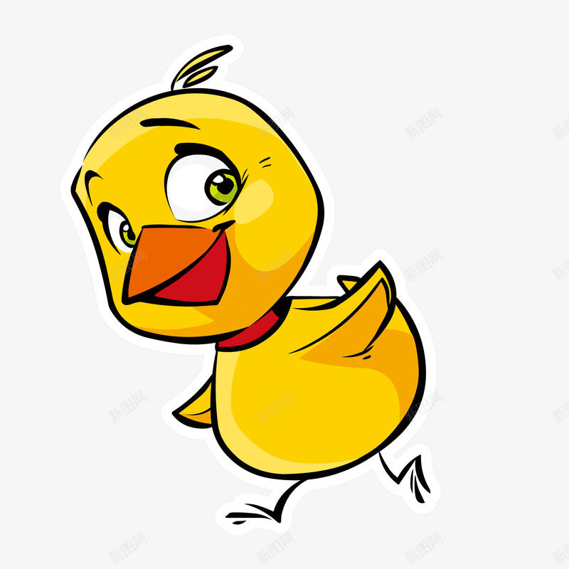 奔跑的小鸡矢量图ai免抠素材_新图网 https://ixintu.com 动物设计 卡通 可爱 奔跑 小鸡设计 手绘 黄色 矢量图