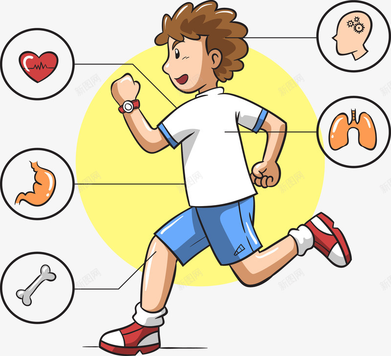 手绘跑步的男孩png免抠素材_新图网 https://ixintu.com 手绘 跑步 身体器官 运动