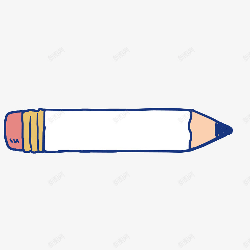 手绘白色铅笔png免抠素材_新图网 https://ixintu.com 卡通铅笔 学习用品 文具 白色 背景装饰 铅笔