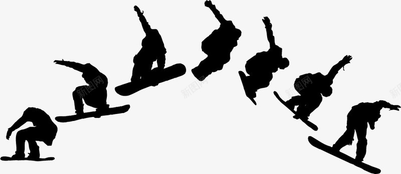 滑板运动鞋动作剪影矢量图ai免抠素材_新图网 https://ixintu.com AI格式 滑板动作 滑板运动 矢量图 矢量素材 运动人物 连续动作