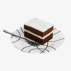 法式甜品棕白色蛋糕甜品高清图片