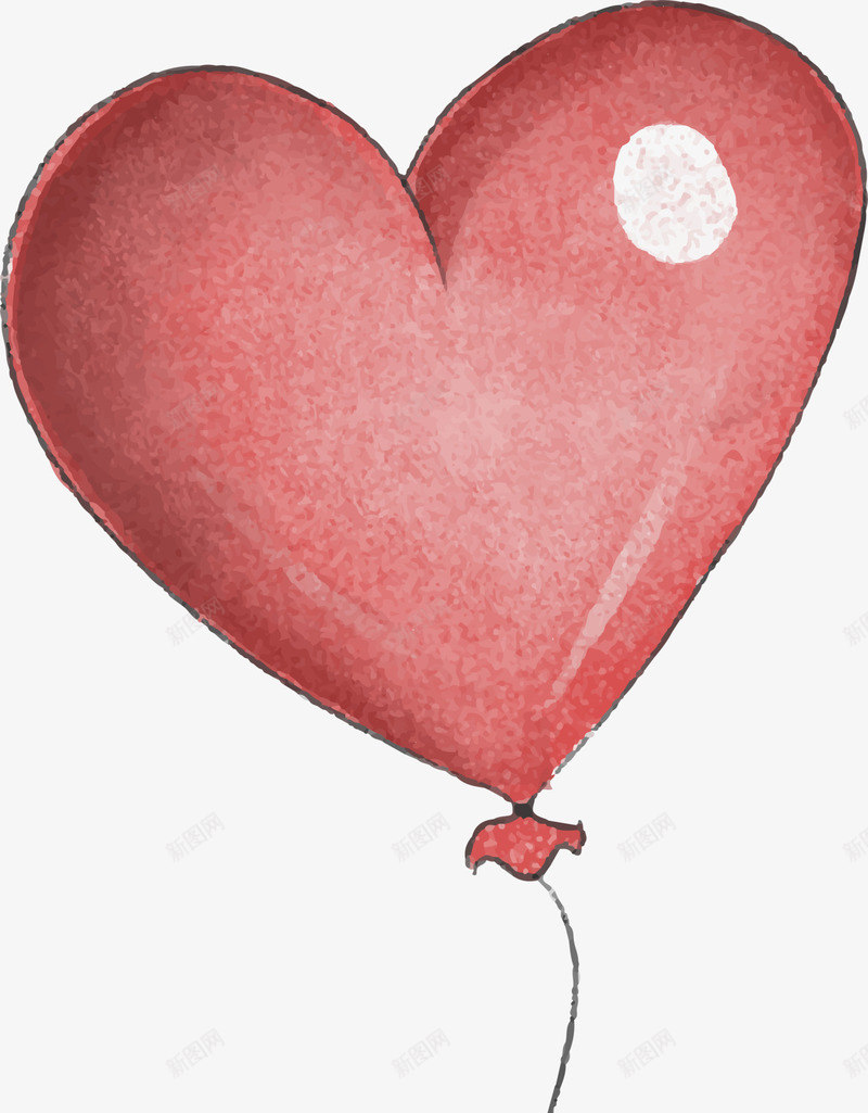 情人节红色爱心气球png免抠素材_新图网 https://ixintu.com 情人节 水彩爱心 漂浮气球 爱心气球 爱情 红色爱心