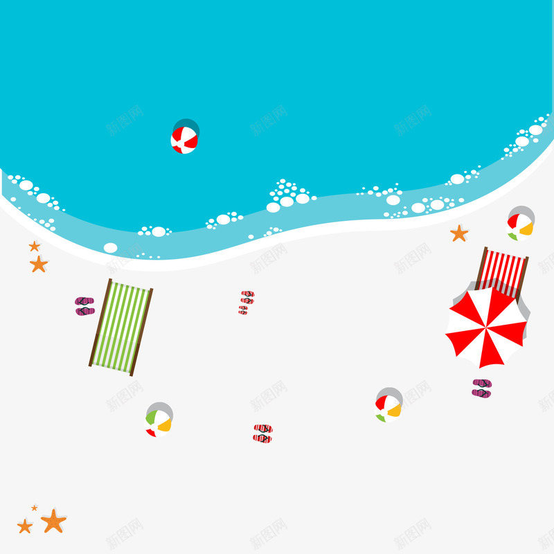 创意夏天沙滩元素矢量图ai免抠素材_新图网 https://ixintu.com 创意 卡通 夏天 沙滩 渡假 蓝天 运动 矢量图