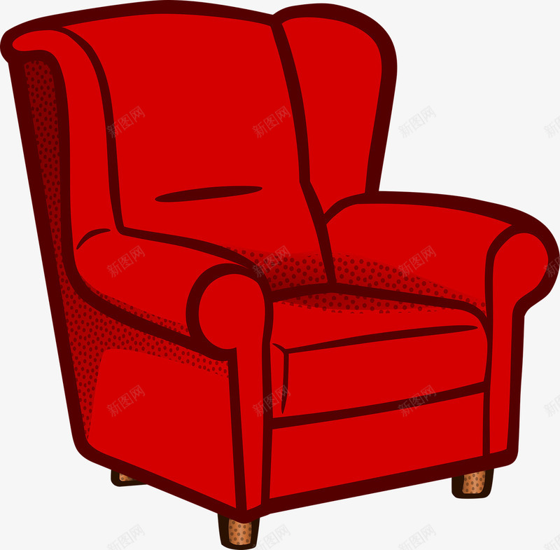 红色软沙发png免抠素材_新图网 https://ixintu.com 室内 家具 家居 家居场景 装修 设计