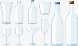 十种各式玻璃杯矢量图素材