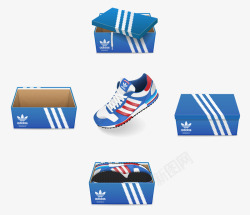 跑步鞋盒Adidas跑步鞋图标高清图片