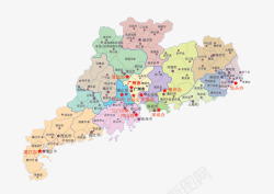 办公区域划分广东地图和行政区域划分高清图片