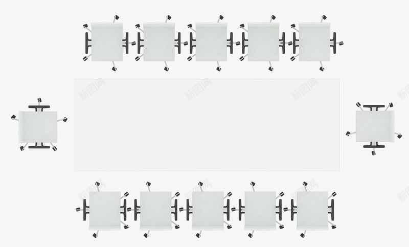 户型图白色会议桌办公桌png免抠素材_新图网 https://ixintu.com 会议桌 办公桌 户型图 白色