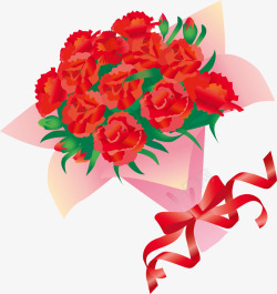 大马士革玫瑰花红色美丽蝴蝶结花束高清图片