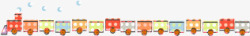 彩绘可爱小火车火车儿童可爱分割线高清图片