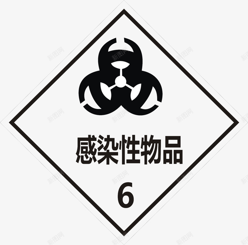 感染性物品图标png_新图网 https://ixintu.com 公共信息标志 公共标识标记 危险货物包装标志 危险货物包装标识