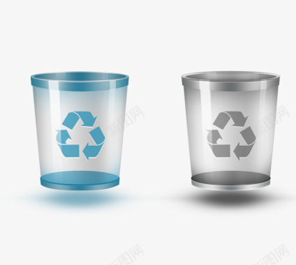 环保可循环垃圾桶标志图标图标