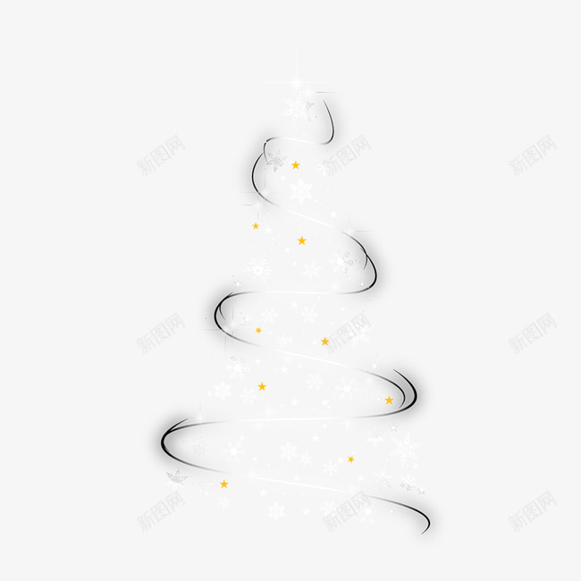 星星闪亮圣诞树png免抠素材_新图网 https://ixintu.com 圣诞树 星星 漂浮 雪花
