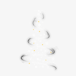 星星闪亮圣诞树素材