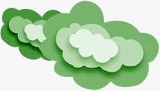 淡绿色云朵绿色有深有浅云朵剪纸高清图片