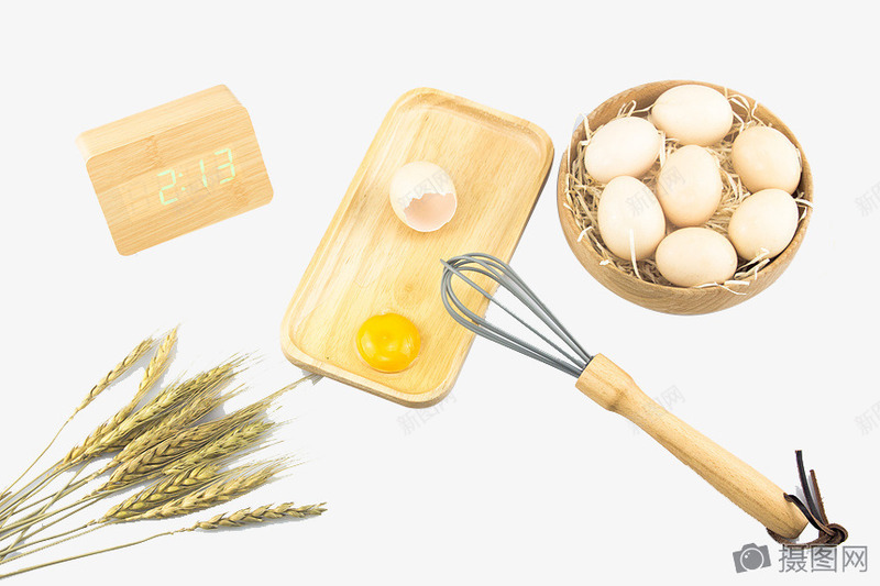 厨房用具png免抠素材_新图网 https://ixintu.com 小麦粉 打蛋器 食品制作 鸡蛋