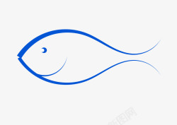 蓝色的简单手绘鱼素材
