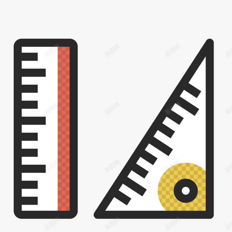 两个刻度尺png免抠素材_新图网 https://ixintu.com png图形 刻度尺 彩色 花纹 装饰 量尺