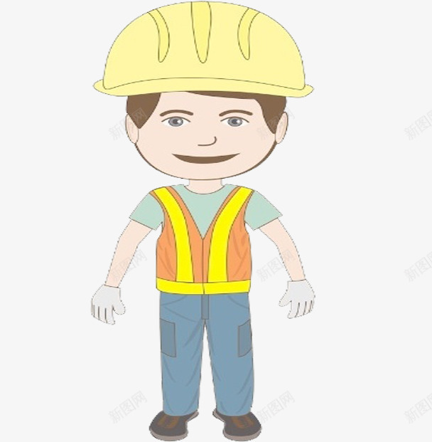 建筑工人png免抠素材_新图网 https://ixintu.com 头戴安全帽 工人 戴安全帽工人 手绘工人 施工员 施工工人