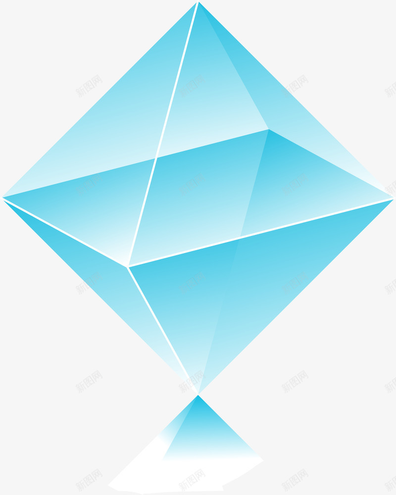 蓝色水晶图形png免抠素材_新图网 https://ixintu.com 几何图 几何立方 水晶 立方 立方体 立方图形 菱形 蓝色