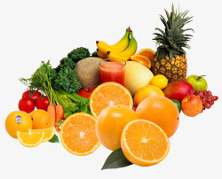 橙子一大堆新鲜水果高清图片