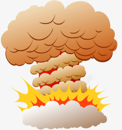 烟雾火光爆炸后的蘑菇云高清图片