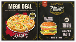 汉堡点餐价格表手绘披萨高清图片